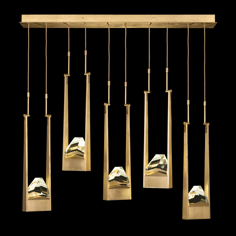 Luminaire suspendu linéaire 50 po Strata, Feuille d'or