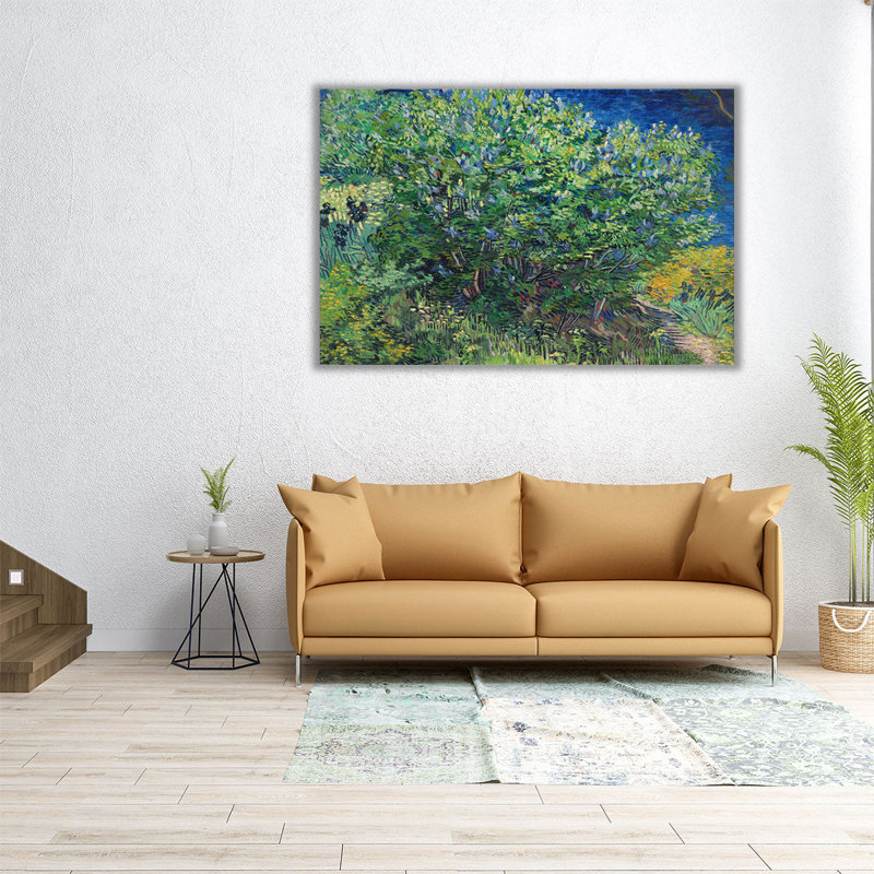 Lilas Bush, 1889 - reproduction d'art sur toile, H 12 po x l 18 po