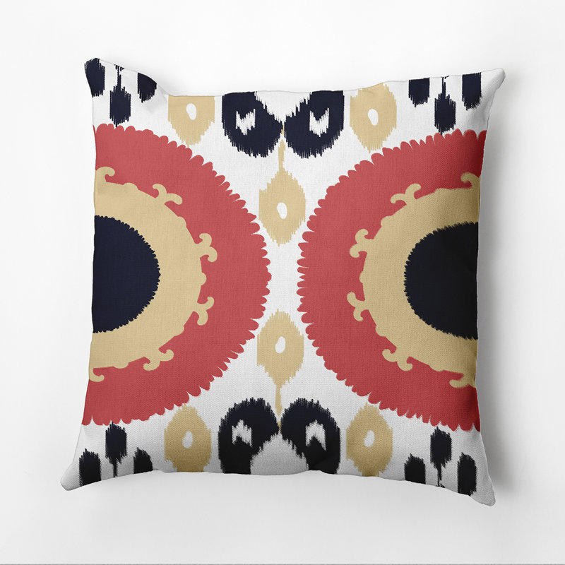 Housse et insert pour coussin carré Happy Hippy, H 20 po x l 20 po, Corail / bleu marine
