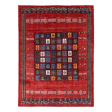 One-of-a-Kind Rectangle 10'1" x 13'9" Area Rug in Red/Navy Blue/Flush Orange/Green