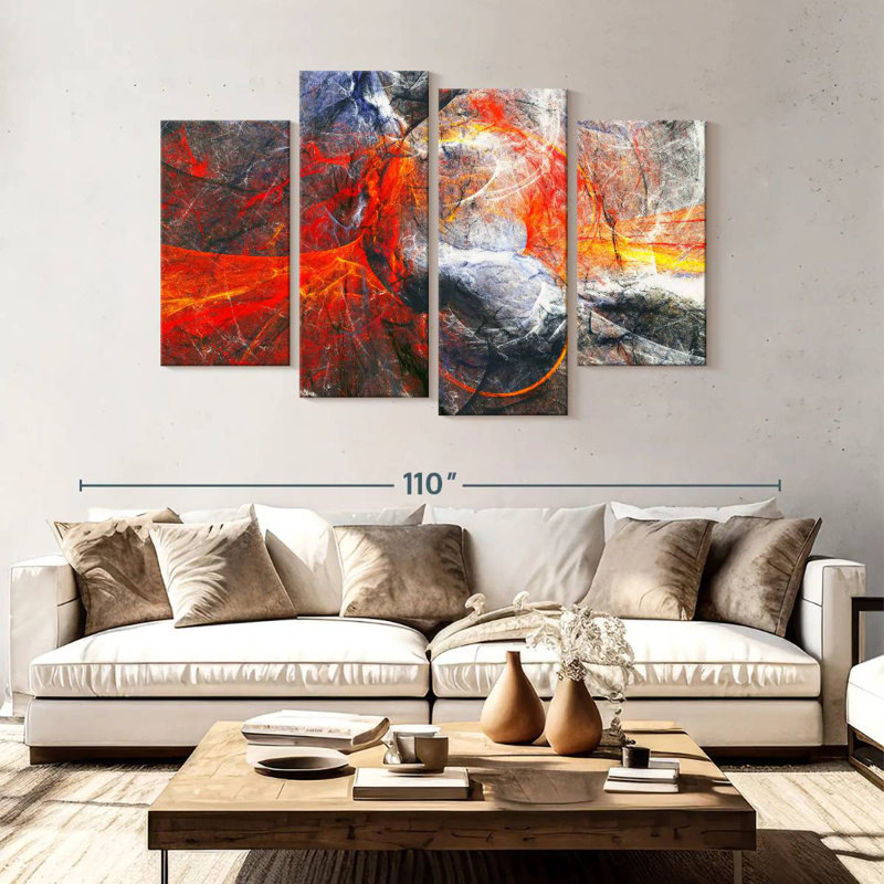 Avery Abstract Lava Burst, 54" H x 84" W