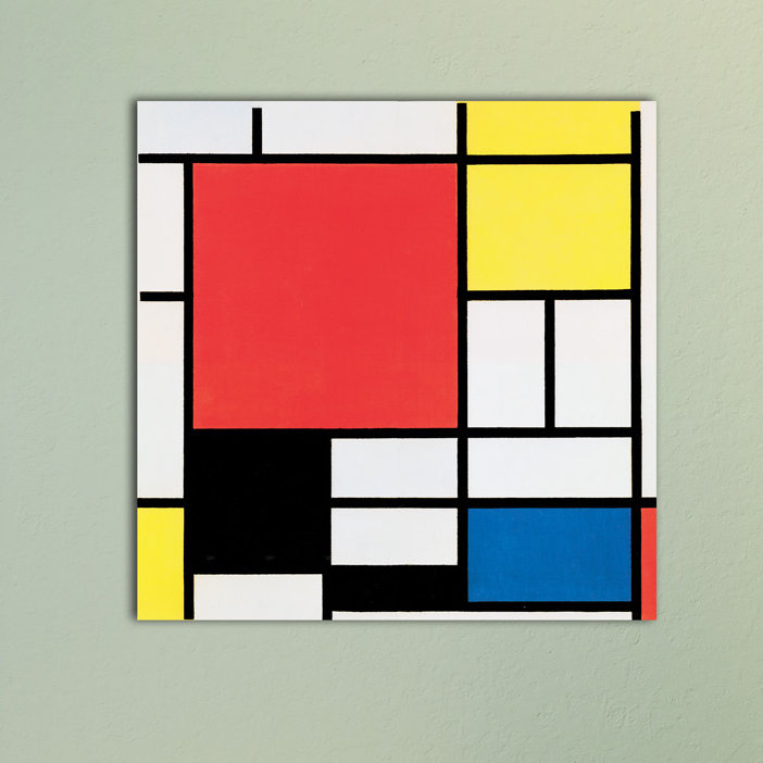 Piet Mondrian - Single Picture Frame Print, 70cm H x 70cm W x 1.8cm D