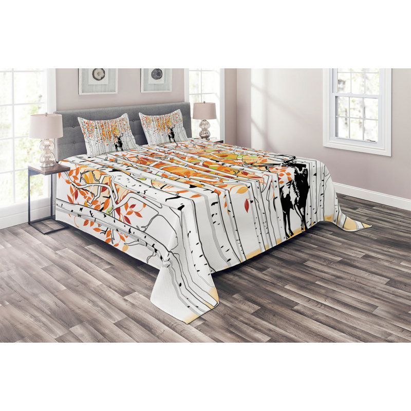 Rustic Polyester Coverlet, Queen Bedspread + 2 Shams