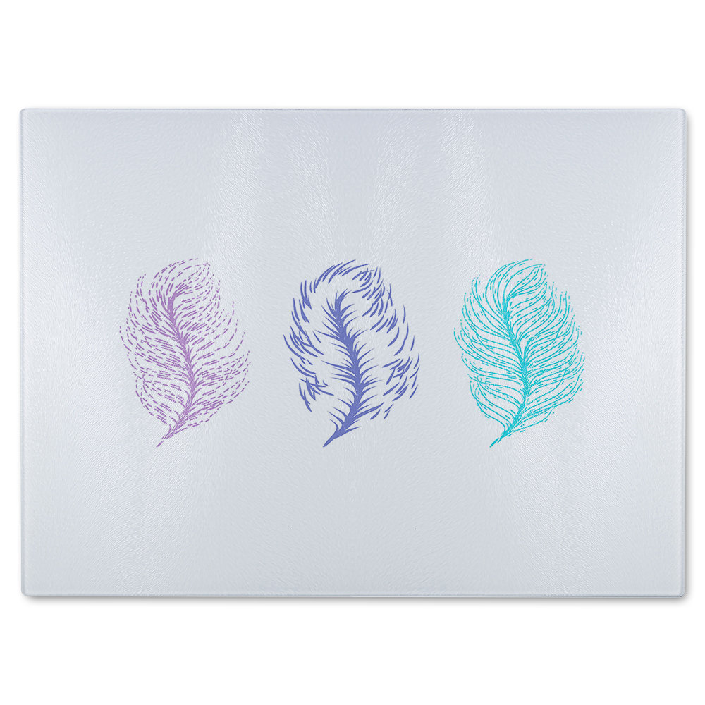 Feathers Glass Chopping Board