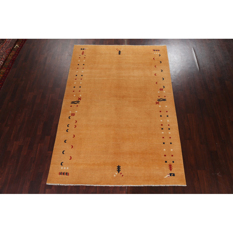 Tapis oriental en laine Gabbeh Kashkoli noué à la main 3 pi x 5 pi
