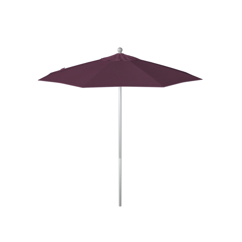 Parasol de marché 90 po Sunbrella, Argent anodisé, Sunbrella® rosé Gateway