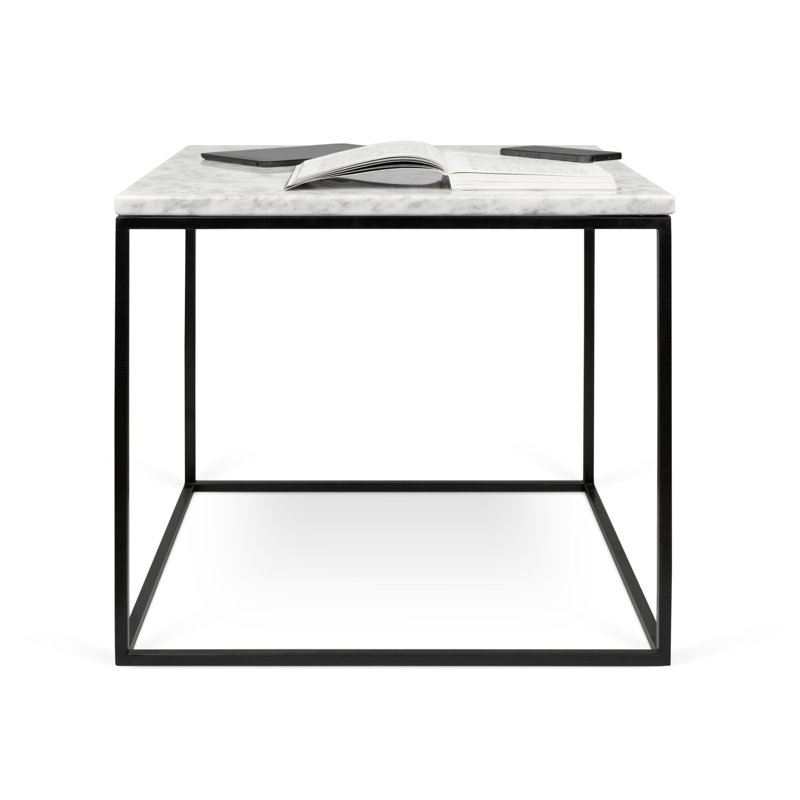 Tonya Frame End Table, White, Black