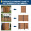 2-Panel Garden Privacy Screen, 98x125cm No-Dig Outdoor Partition, Weatherproof Vinyl Fence with Aluminum Frame, Decorative Cover for Bin AC Unit Pool Equipment, Teak-129024959