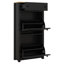Armoire à chaussures étroite avec 2 tiroirs rabattables, étagère à chaussures mince à motif de grain de bois pour le vestibule, panneau réglable pour le couloir-1857206167