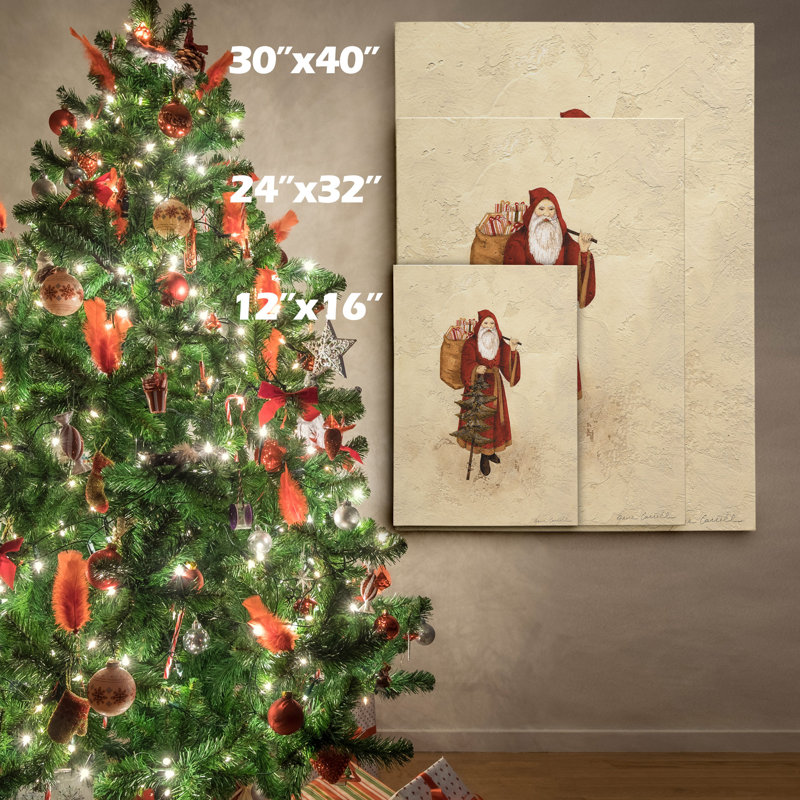 " Vintage Santa " by Jane Carroll, 12" H x 18" W x 1.5" D