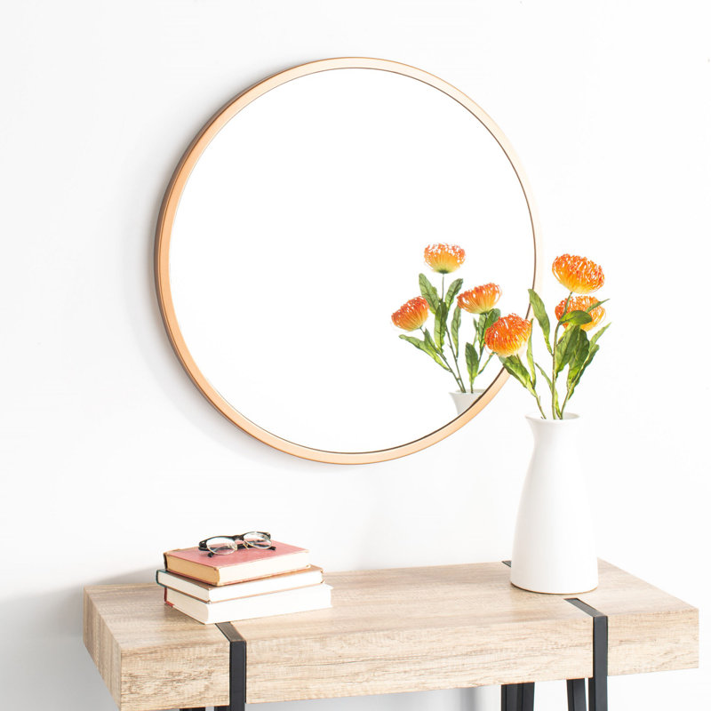 Pingry Metal Flat Wall Mirror, Copper