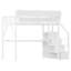 Lit mezzanine double en métal avec bureau et station de charge, escalier et lumière, cadre de lit mezzanine Kids Teens, blanc