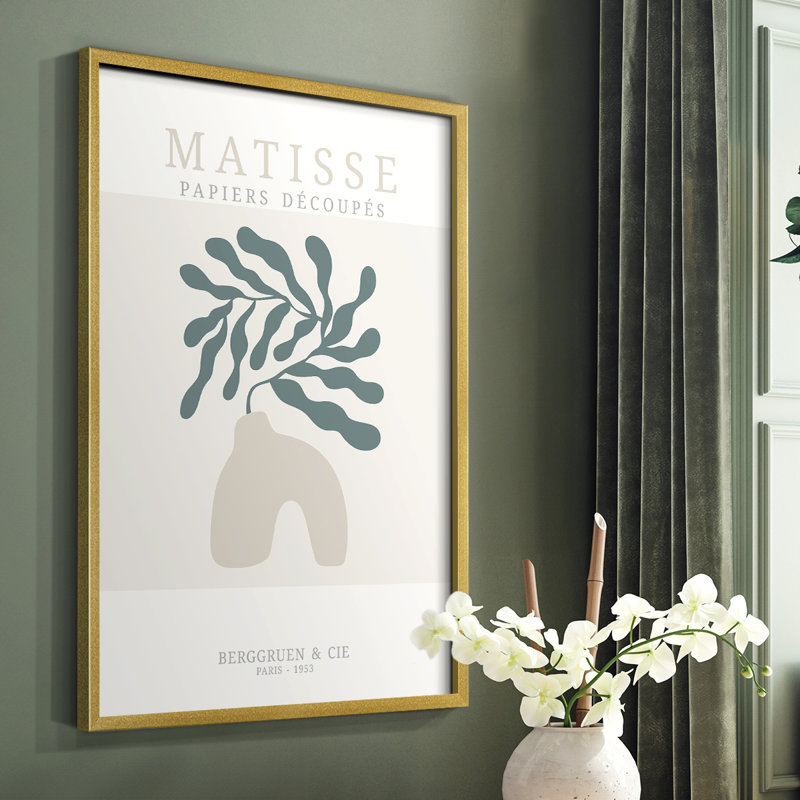 Matisse CD XXXVI, reproduction encadrée - bois massif, Cadre doré simple, H 20 po x l 16 po