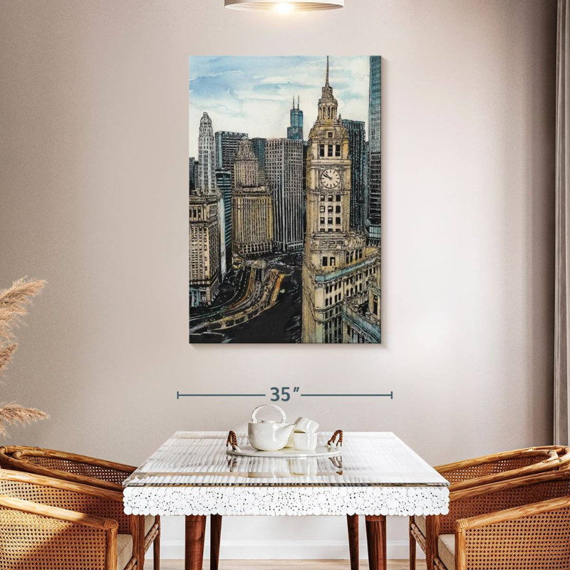 Sireci US Cityscape - Chicago, 48" H x 32" W