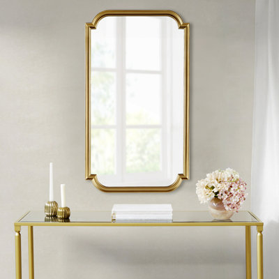 Miroir mural rectangulaire avec coins festonnés