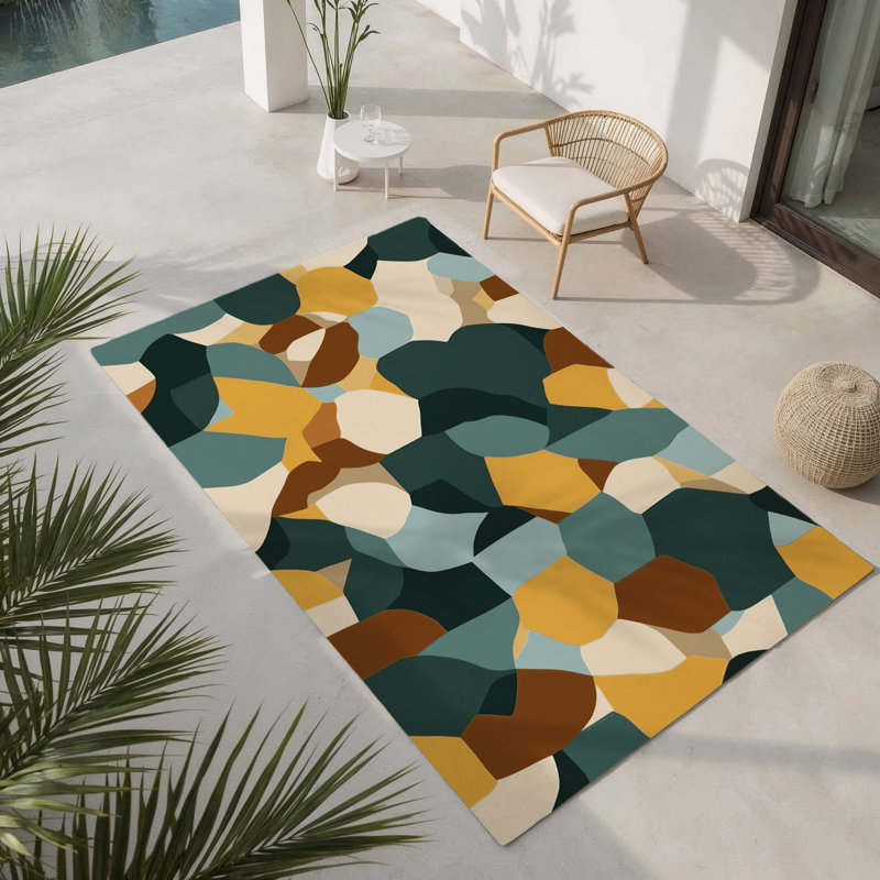 Tapis intérieur et extérieur Pixel Layered Land, Rectangle 1 pi 6 po x 2 pi 6 po