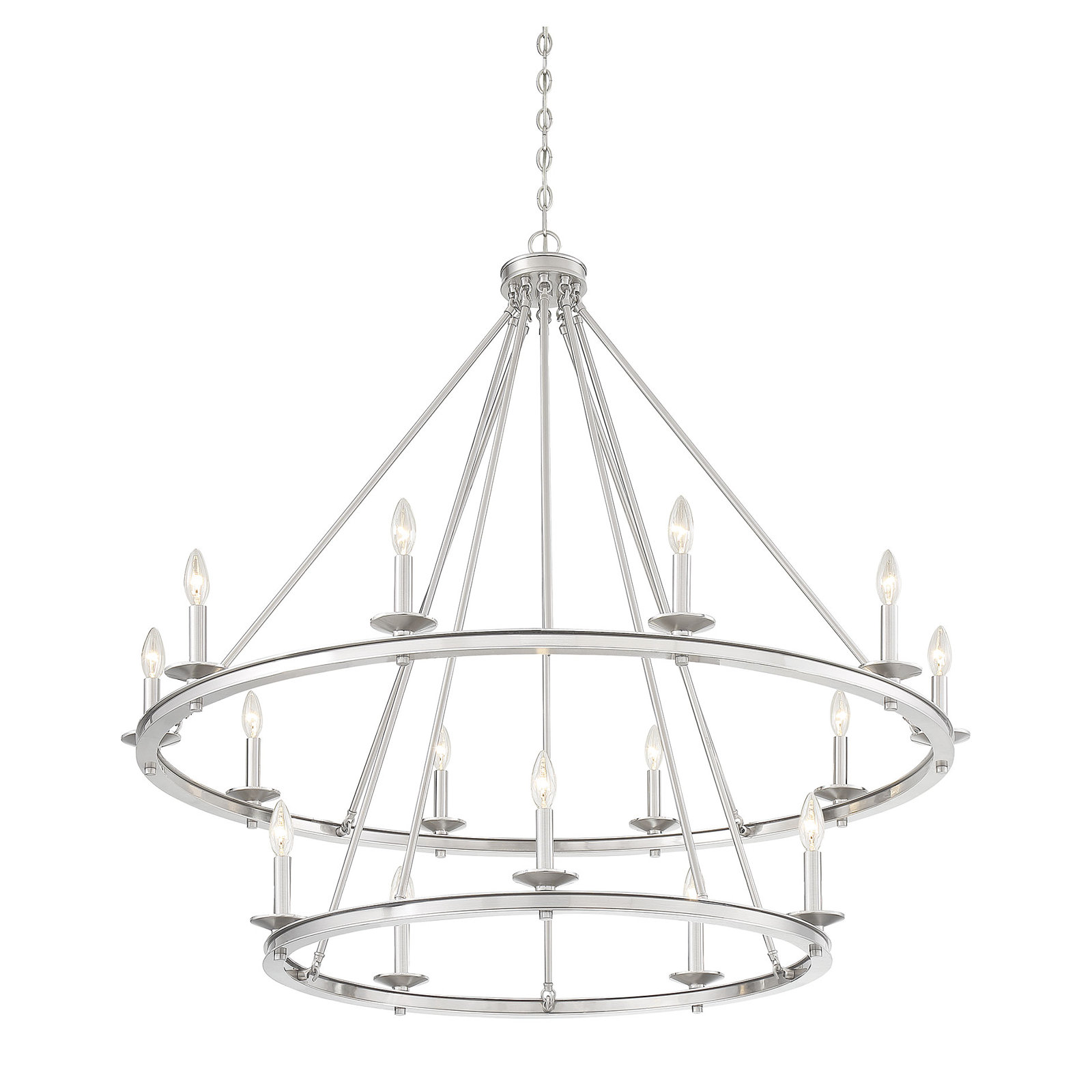 Poynor 15-Light Chandelier, Satin Nickel