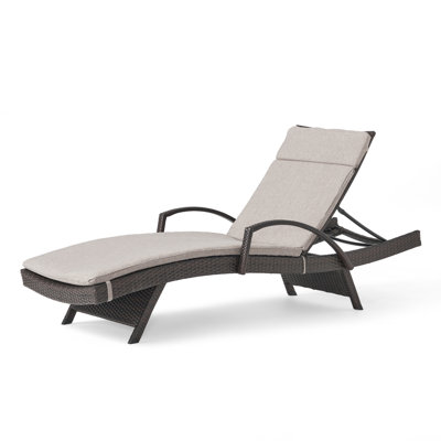 Chaise longue inclinable simple avec coussins 79,5 po Blaise