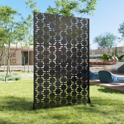 6 ft. x 4 ft. Metal Privacy Screen Outdoor Privacy Screen by Wooakway