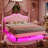 Princess Style Velvet Upholstered Scalloped Platform Bed-2036231805-2024874693