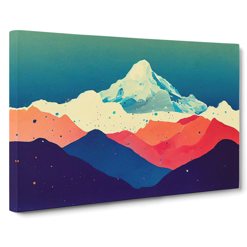 Heavenly Painted Mountains Abstract - Wrapped Canvas Painting, 50cm H x 76cm W x 3cm D