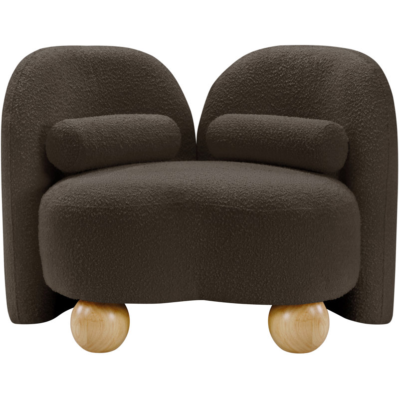 Daphne Upholstered Chair, Brown Boucle Fabric