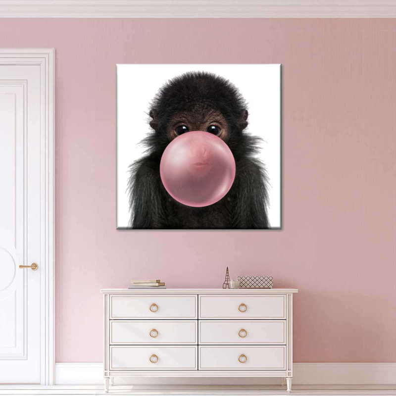 «Bubble Gum Monkey», reproduction sur toile, H 10 po x l 10 po x P 1,25 po