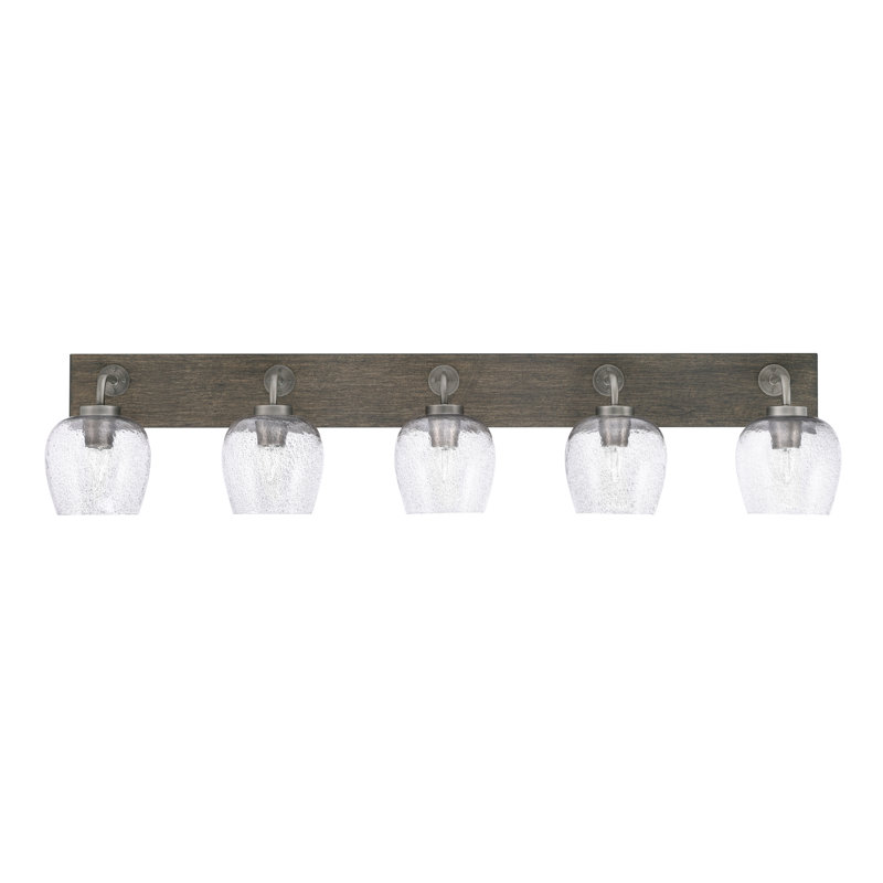Oxbridge 5-Light Bath Bar, Graphite/Distressed Gray, Smoke