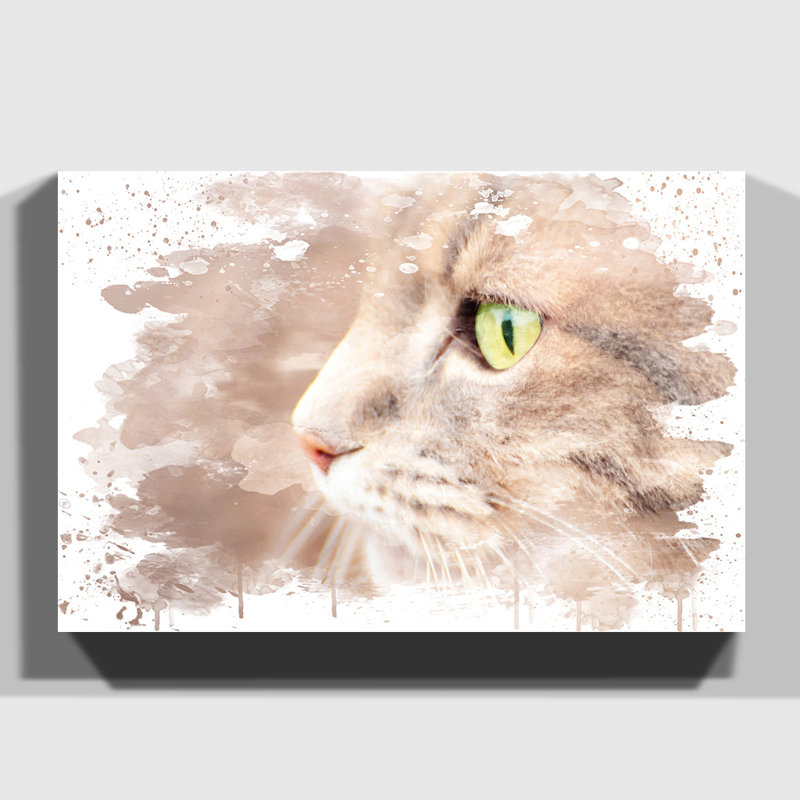 'Cat Eyes' Graphic Art Print on Canvas, 50cm H x 76cm W, Wrapped Canvas