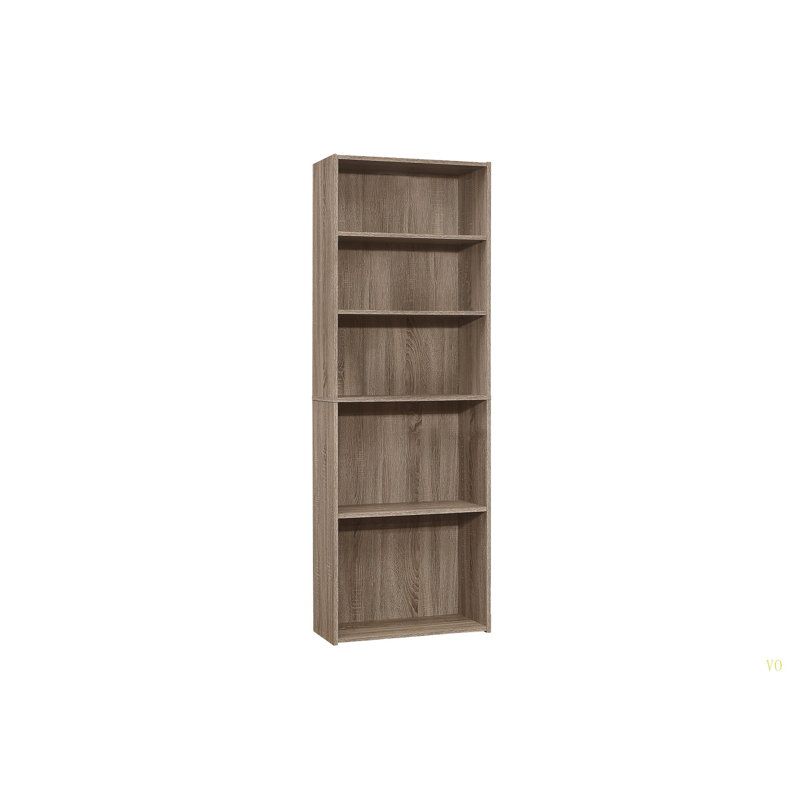 Bibliothèque, bibliothèque, 6 niveaux, H 72 po, bureau, stratifié de chambre à coucher, transitionnel, Taupe