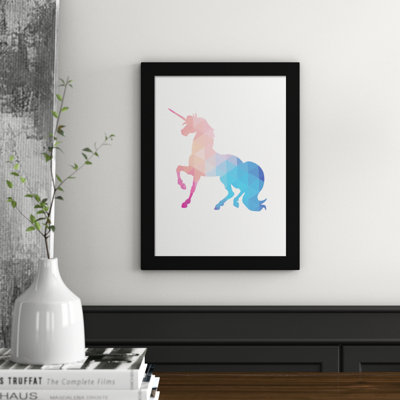 Unicorn Wall Art Print With Black Frame