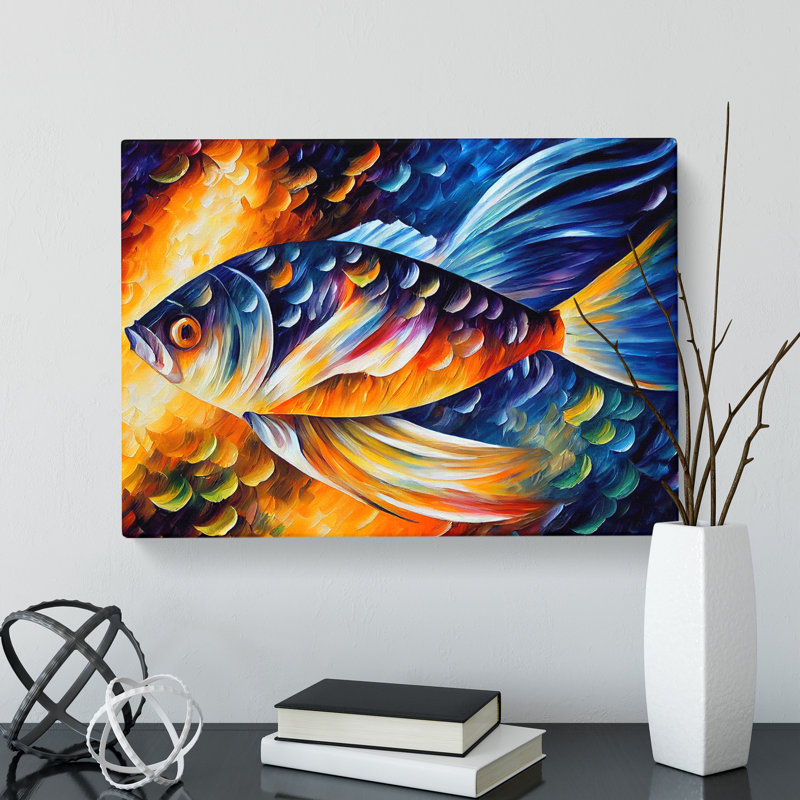 Fish Painting Vol.3 Abstract - Wrapped Canvas, 40cm H x 60cm W x 3cm D