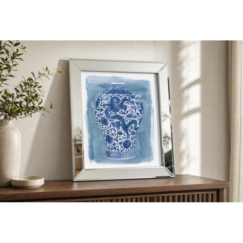 Ming Elegance Wall Art - 22" x 26" - Mirrored Frame