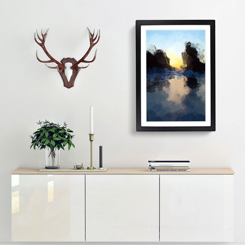 Beach Rocks in Abstract - Picture Frame Graphic Art Print, Black Framed, 65cm H x 48cm W x 2cm D