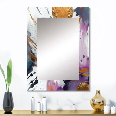 «Bold Circles And Marble Fusion V», miroir décoratif en marbre, miroir mural moderne, impression d'art en métal