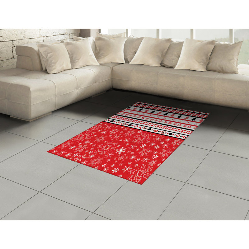 Christmas High Density Long Fiber Poly Threads Decorative Area Rug Carpet, Rectangle 4' x 5'8"