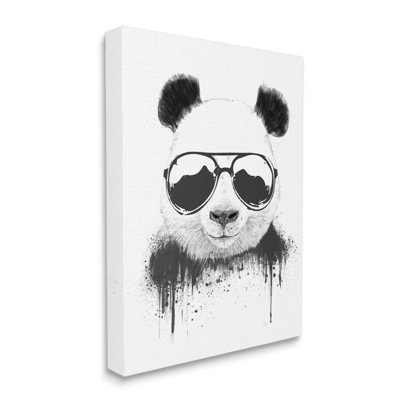 «Cool Panda» par Balazs Solti, Toile tendue, H 48 po x l 36 po
