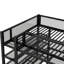 Lit mezzanine double en métal avec tablettes à 4 niveaux et rangement-1595215651