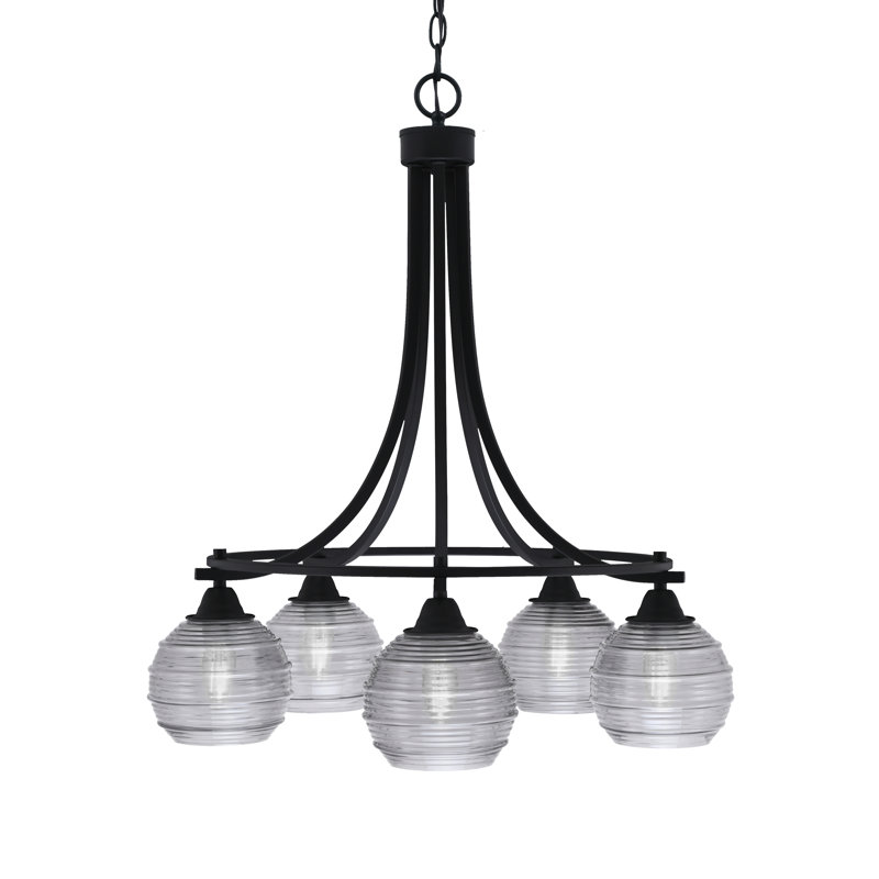 Paramount 5 Light Downlight Chandelier, Smoke Bubble
