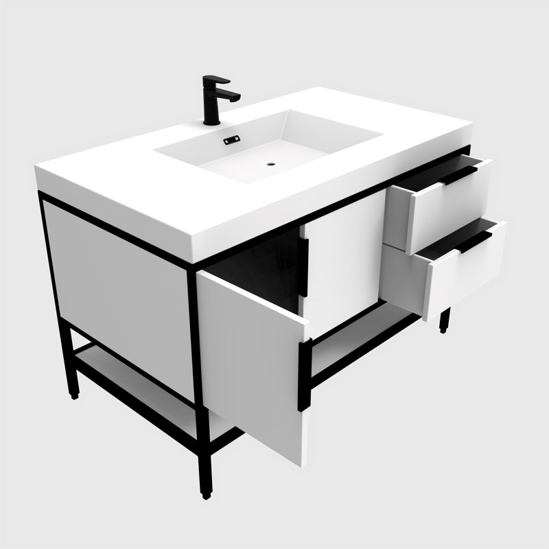 Ensemble de meuble-lavabo simple l 42,19 po, Blanc brillant