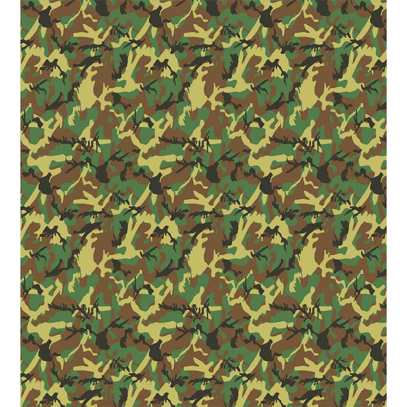 Green Brown Camouflage Full/Queen Duvet Cover Set