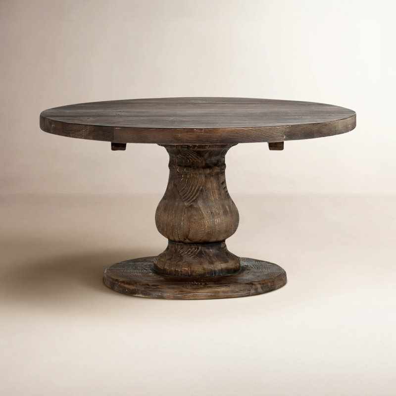 Table basse à piédestal Farrer, Brun rustique