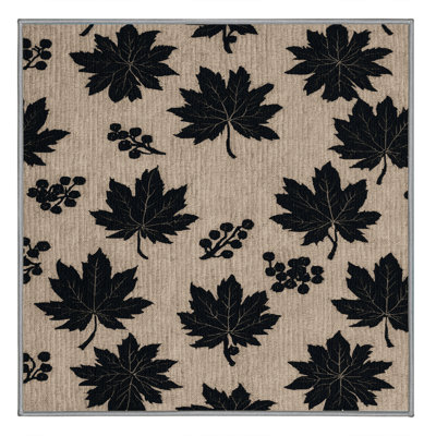 Washable Mulberry Black Fruits Area Rug