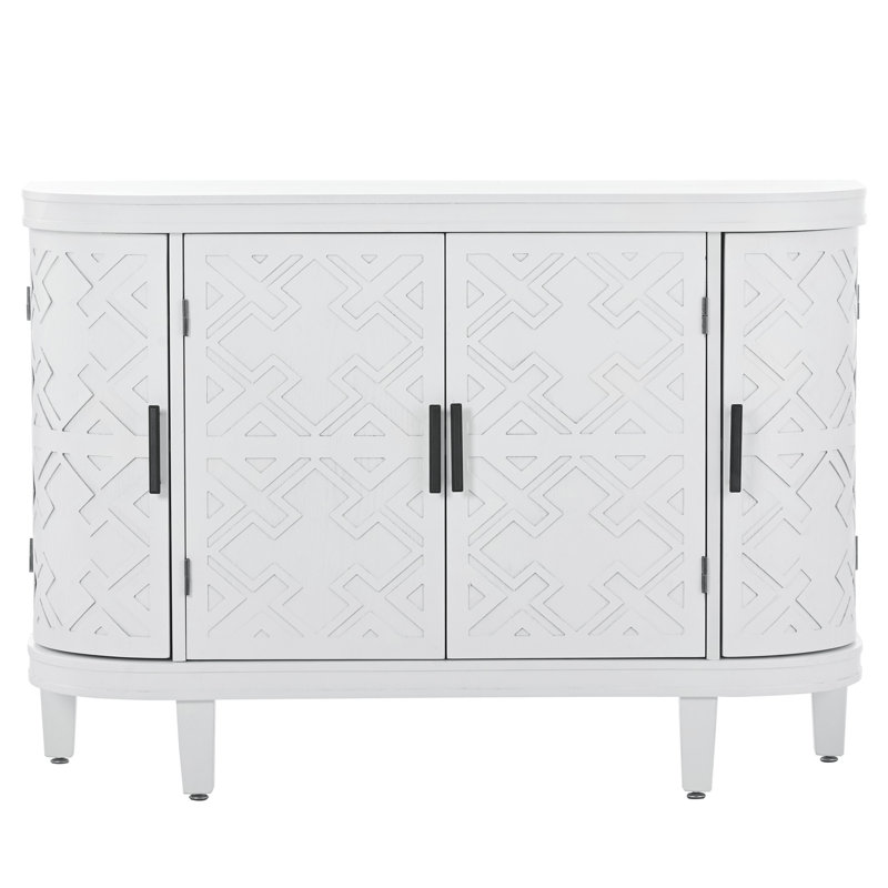 Armoire en bois polyvalente avec portes à motifs pour différentes pièces et rangement efficace
