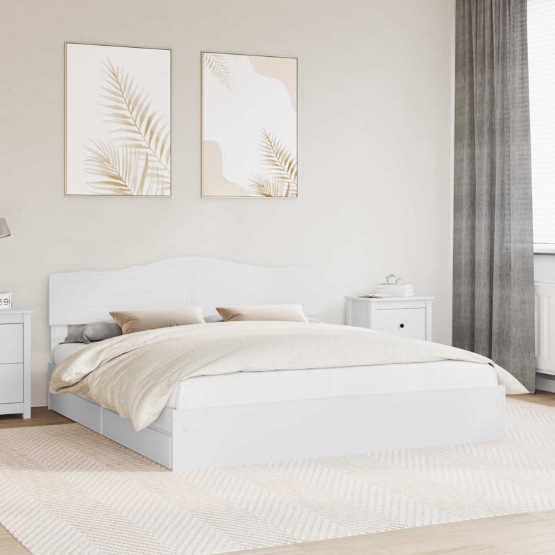 Bed Frame, Super King (6'), White