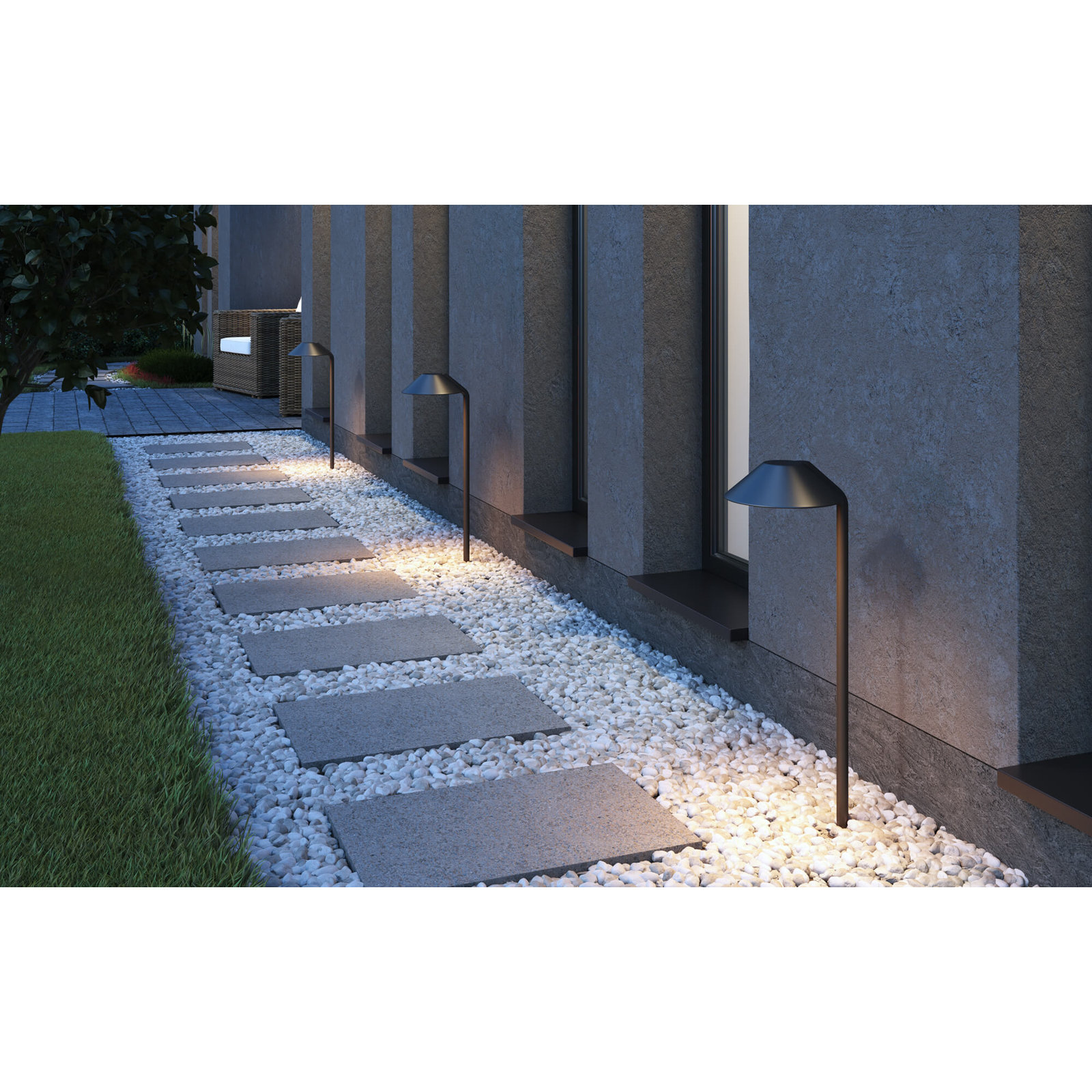 Black Integrated LED Metal Pathway Light