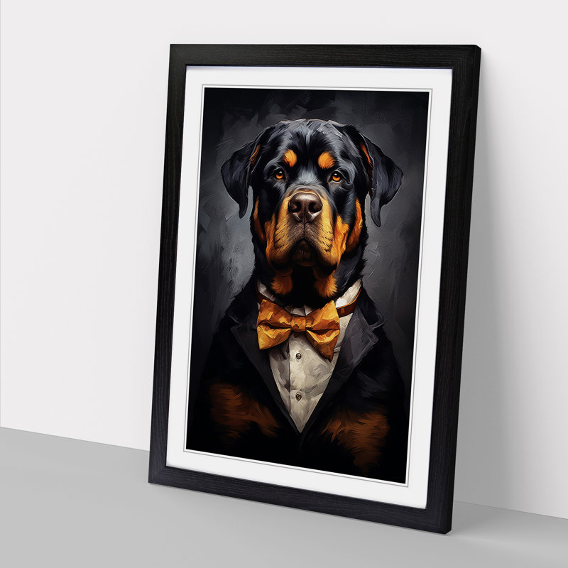 Rottweiler Informel - Framed Print, 46cm H x 34cm W x 2cm D, Black 