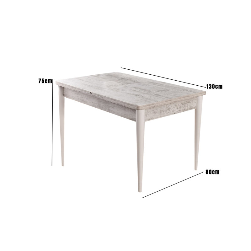 Table de salle à manger extensible, Blanc