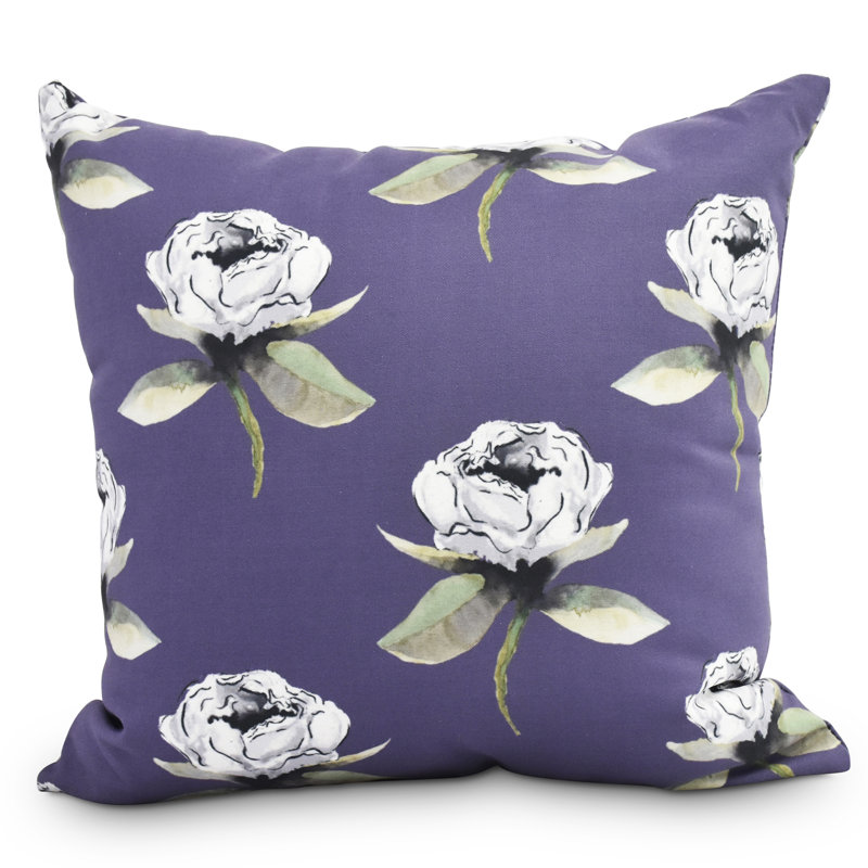 Housse et insert de coussin extérieur carré Fickle Florals Bunch, 18 po x 18 po, Violet