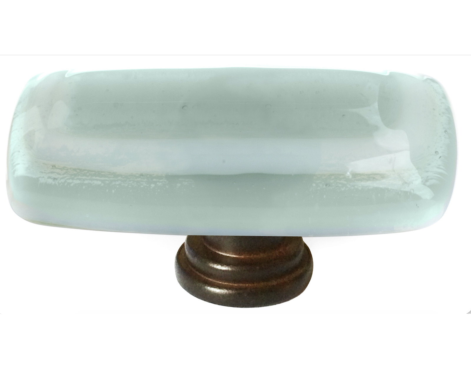 Stratum Rectangular Knob Knob, Spruce Green, Oil Rubbed Bronze